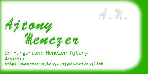 ajtony menczer business card